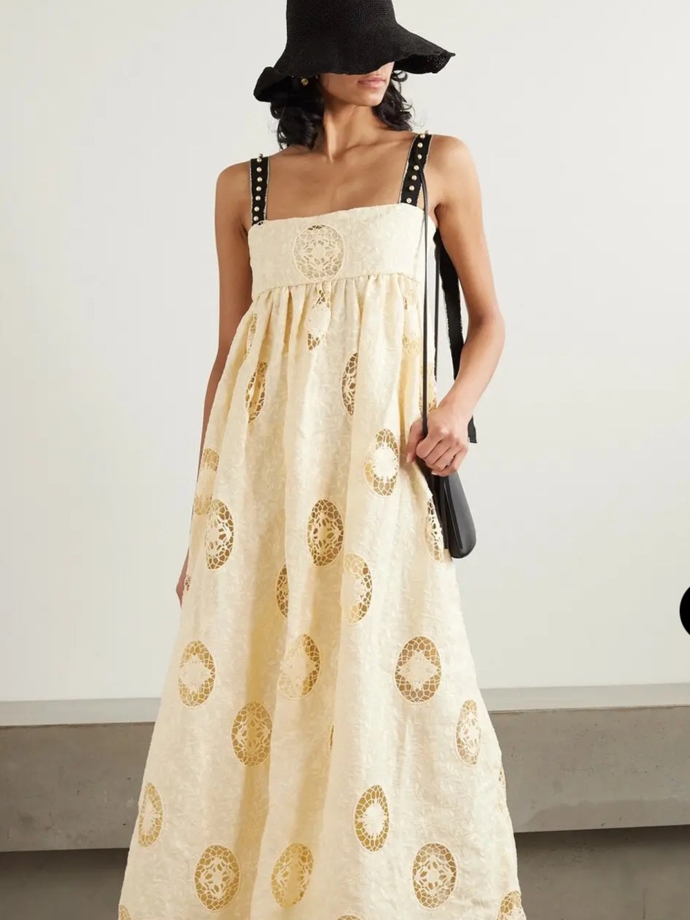 Agua by Agua Bendita 'Verbena Platero' Broderie Anglaise Linen Maxi Dres